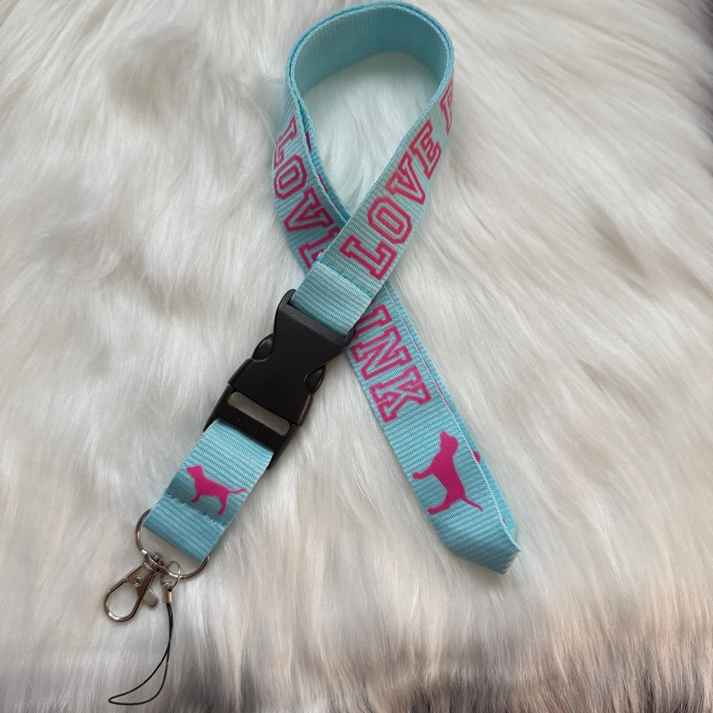LOVE PINK Victoria Secret Detachable Lanyard light baby blue and pink